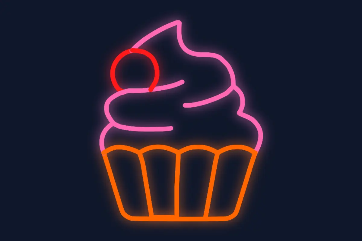Silueta de cupcake o muffin con cereza
