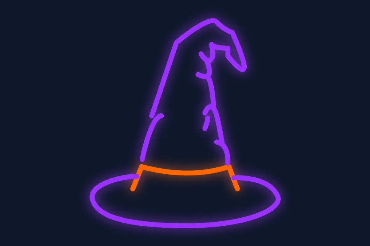 Silueta de sombrero de pico de bruja