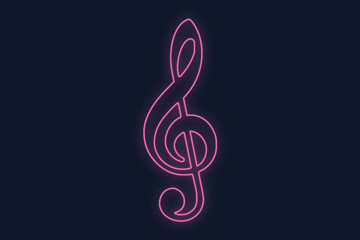Silueta musical de clave de sol