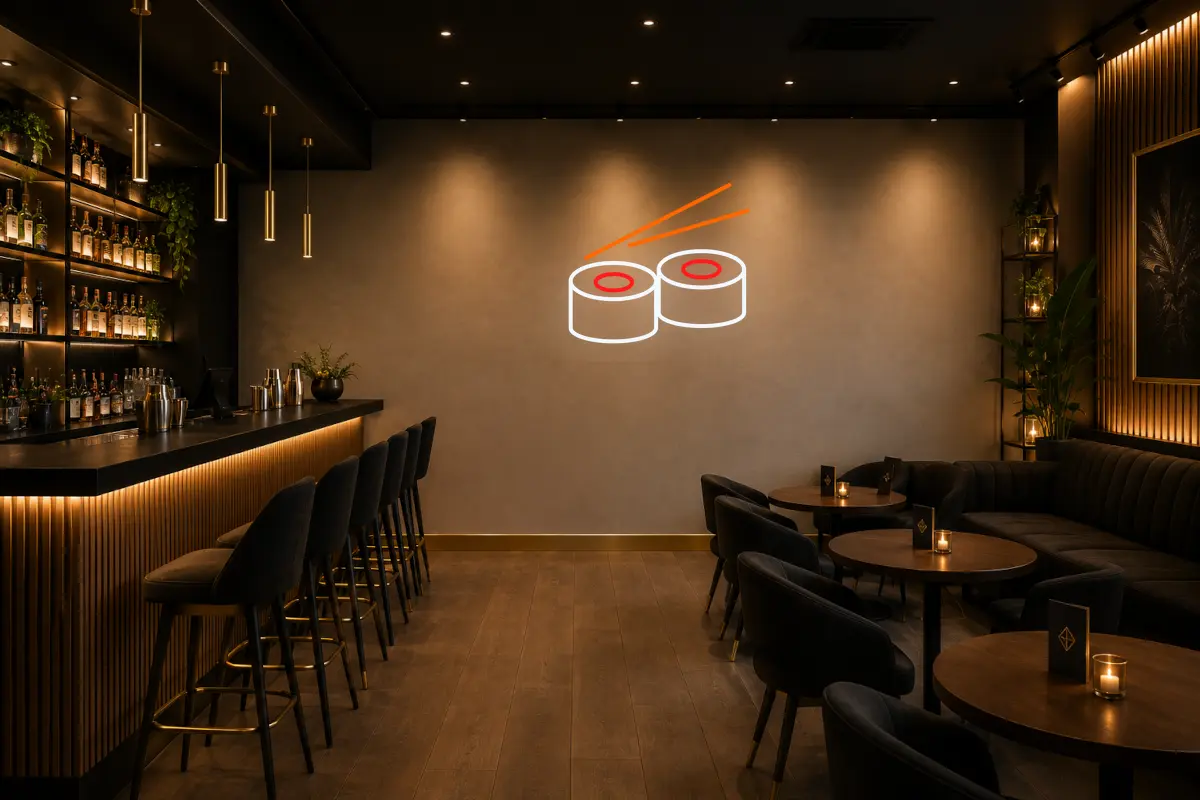 Sushi palillos restaurante japonés